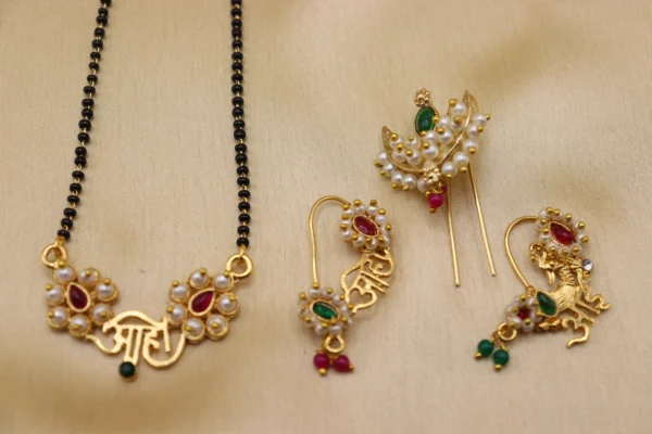 Maharashtra Festival Gold Plated Ethnic Party wear Jewelry Set for Women